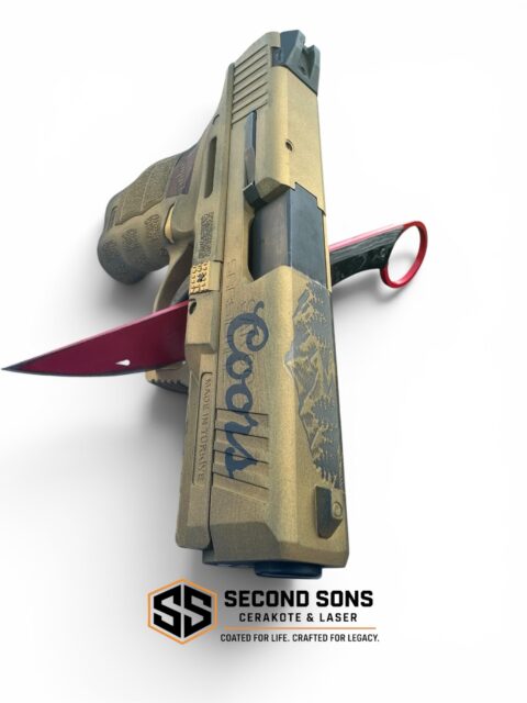 🍺 Some builds are serious. Some are just plain fun.

This Coors Banquet-inspired pistol was built to capture the look of one of America’s most iconic beers—from the signature gold finish to the mountain engraving and classic Banquet accents.

Every project is different, and that’s what keeps this job exciting.

What theme would you build next?

#Cerakote #LaserEngraving #CustomFirearms #SecondSonsCerakote #CoatedForLife