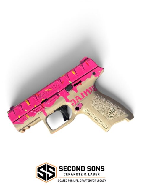 SWEET REVENGE 🍩💗

Jaime’s got a gun… and she wanted pink. I took it from there. 

This Beretta APX got a full custom donut-inspired finish with dripping frosting, colorful sprinkles, and personalized JAIME lettering worked into the frame.

She picked the pink. I picked the chaos.

Protect What’s Yours.

#Cerakote #CustomCerakote #BerettaAPX #SecondSonsCerakote #sweetrevenge